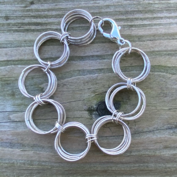 2 for $20 Multiple ring link fashion bracelet Silver tone - Picture 8 of 8